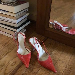 Zara size 36 orange kitten heels